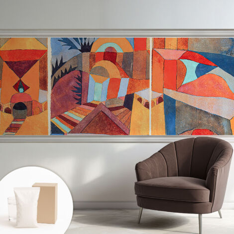 Papier peint intissé décoratif pour chambre et salon Design moderne à poser facilement - Colle incluse gratuite Mosaïque colorée 250x104 cm
