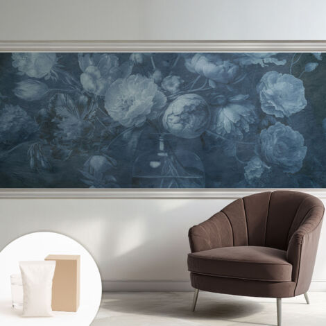 Papier peint intissé décoratif pour salon chambre et cuisine Facile à poser avec colle Composition florale 250x104 cm