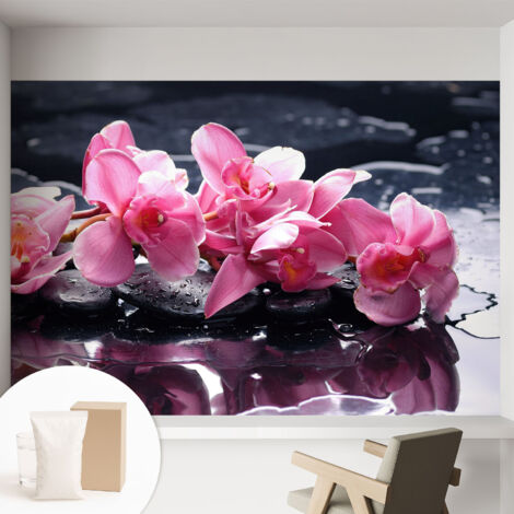 Papier peint intissé décoratif pour salon chambre et cuisine Facile à poser avec colle Élégance florale 152x104 cm