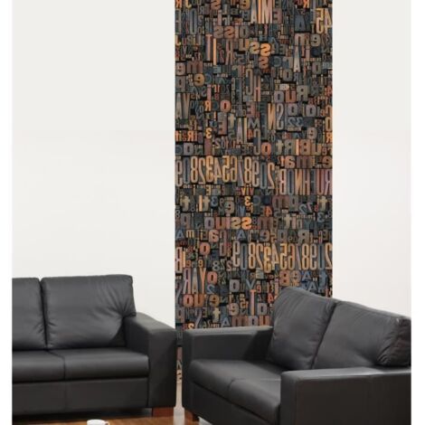 Papier peint intissé décoratif unique - Imprimerie industrielle - 96 cm X 250 cm - Lettres d'effet