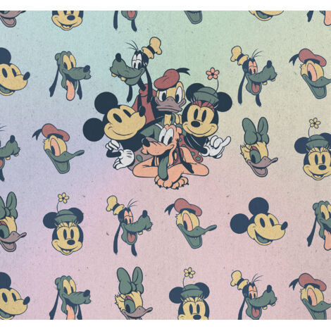 Papier Peint intissé Disney Mickey Mouse et ses amis vintage 300 cm x 280 cm