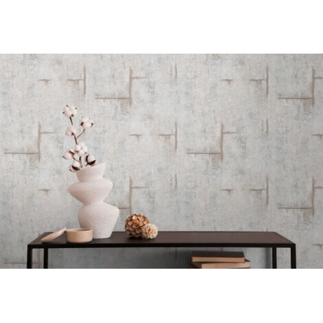 Papier peint intissé effet béton aux tons gris - 10,05 x 0,53 m - collection Cosmopolitan