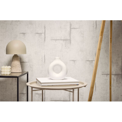 Papier peint intissé effet béton aux tons gris et blanc - 10,05 x 0,53 m - collection Cosmopolitan