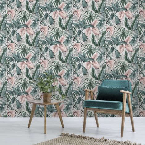 Papier Peint  Feuilles Exotiques