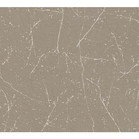 Papier peint intissé floral marron Tapisserie nature à branches Papier peint tendance style naturaliste idéal pour chambre