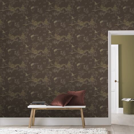 Papier peint intissé Gaia Japon 1005 x 52cm Marron