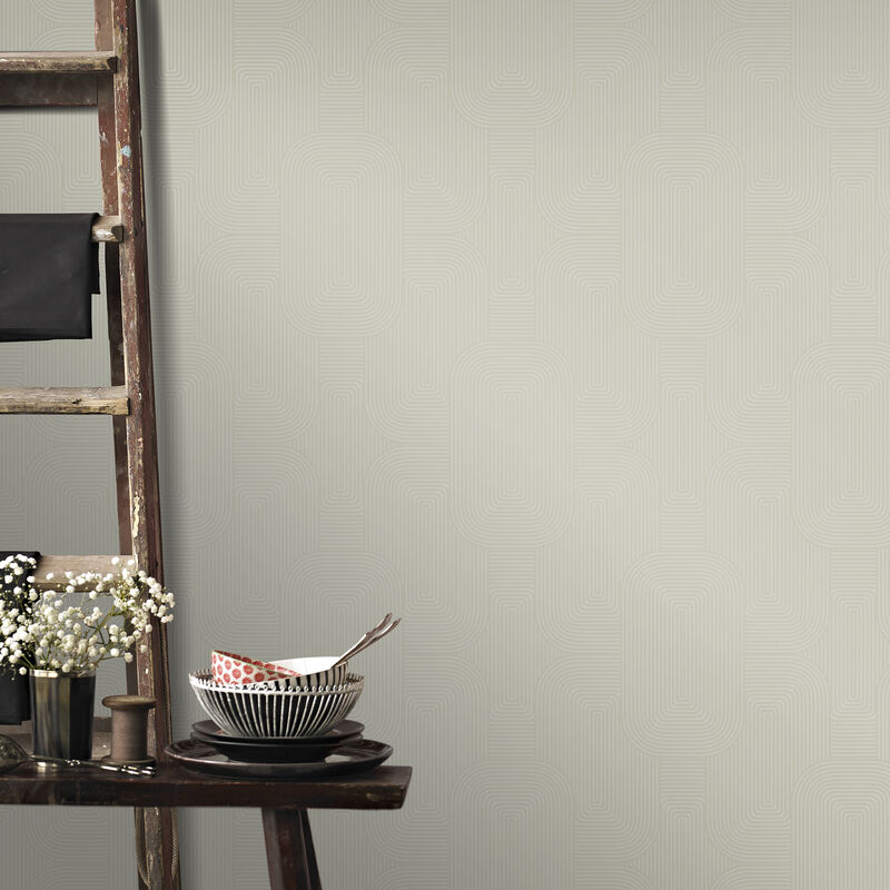 Papier peint intissé Geo 1005 x 52cm Crème