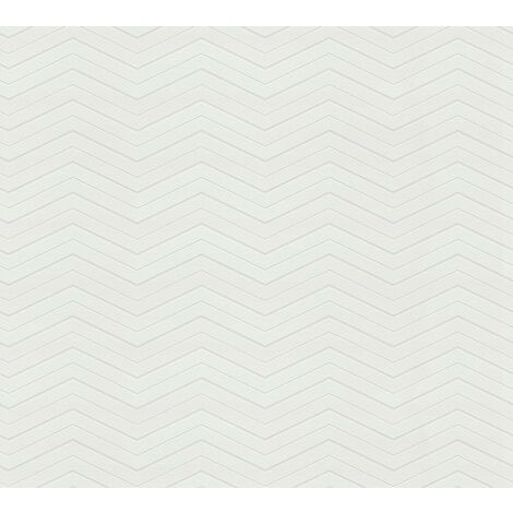 Papier peint intissé graphique blanc Tapisserie motif en zigzag Papier peint moderne 25 x 1,06 m à peindre idéal pour bureau
