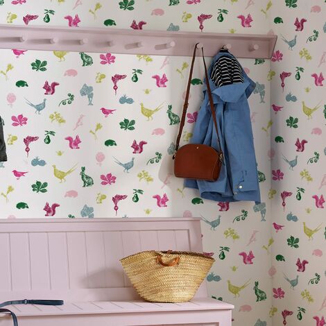 Papier peint intissé Joules Etched Woodland 1005 x 52cm Multicolore