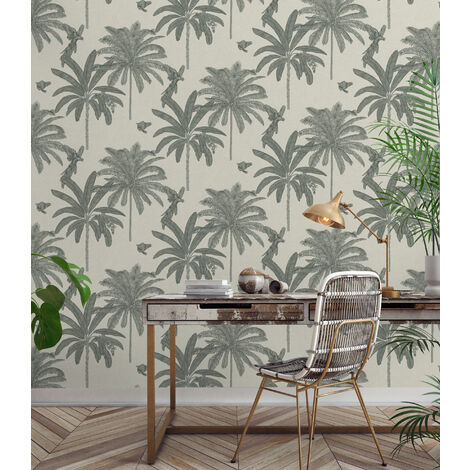 Papier peint intissé Jungle 1005 x 52cm Beige - Beige