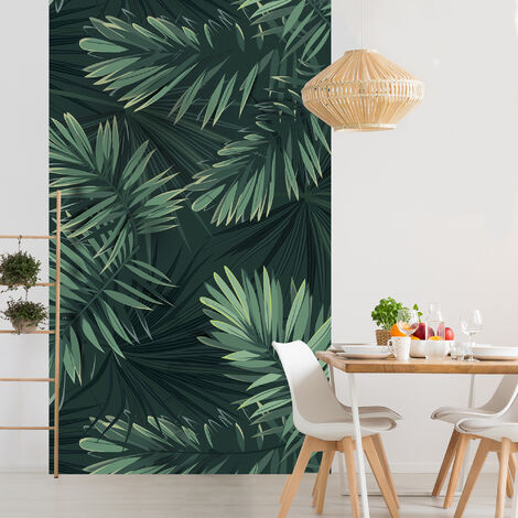Papier peint intissé Jungle, 150 cm X 250 cm, clair et foncé, tendance panoramique pour décoration intérieure.