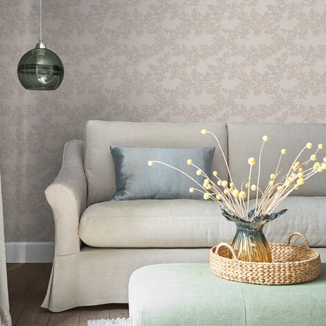 Papier peint intissé Laura Ashley Burnham Dove Grey 1005 x 52cm Gris - Gris