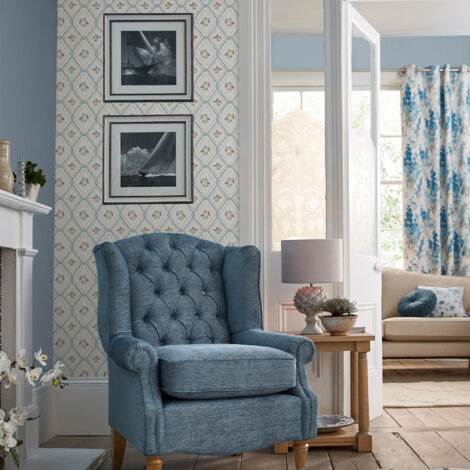 Papier peint intissé Laura Ashley Pinford Trellis Pale Seaspray 1005 x 52cm Multicolore
