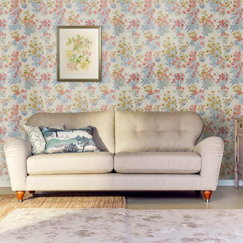 Papier peint intissé Laura Ashley Megan Ochre 1005 x 52cm Jaune, rouge, bleu