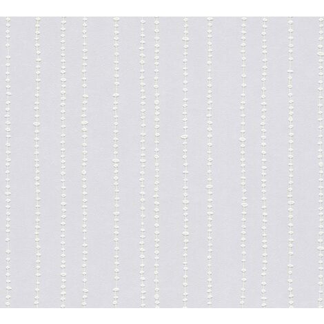Papier peint intissé moderne blanc Tapisserie structurée à poids en lignes verticales Papier peint 10,05 x 0,53 m à peindre idéal chambre