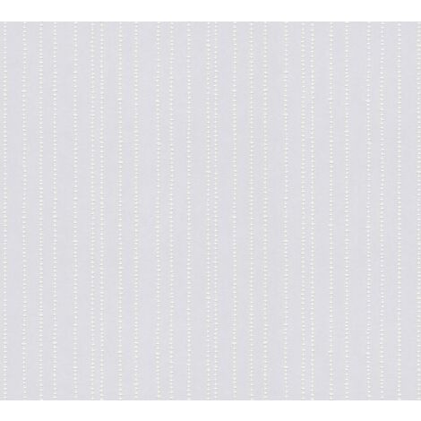 Papier peint intissé moderne blanc Tapisserie structurée à poids en lignes verticales Papier peint 25 x 1,06 m à peindre idéal pour salon