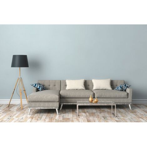 Papier peint intissé monochrome bleu pâle Tapisserie lisse effet textile Papier peint moderne résistant style minimaliste idéal chambre
