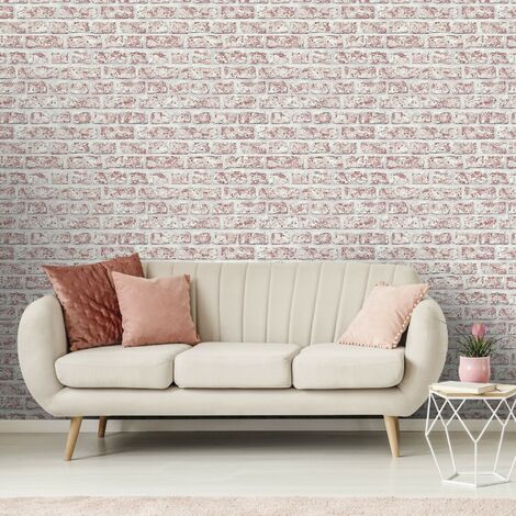 Papier peint intissé Mur de briques 1005 x 52cm Rouge - Rouge