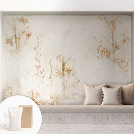 Papier peint intissé mural avec imprimé motifs décoratifs - style contemporain - Colle incluse gratuite Élégance botanique 208x146 cm