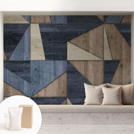 Papier peint intissé mural avec imprimé motifs uniques apparence moderne - Colle incluse gratuite Motifs géométriques 208x146 cm