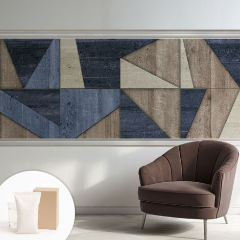 Papier peint intissé mural avec imprimé motifs uniques apparence moderne - Colle incluse gratuite Motifs géométriques 250x104 cm