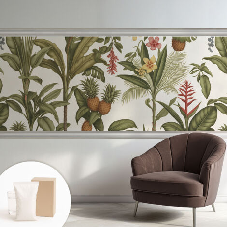 Papier peint intissé mural avec imprimé motifs uniques apparence moderne - Colle incluse gratuite Nature exotique 250x104 cm