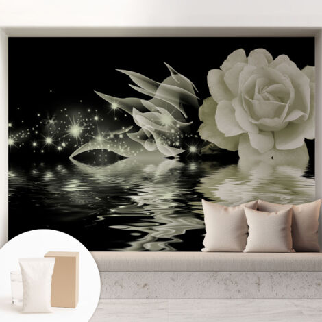Papier peint intissé mural avec imprimé motifs uniques apparence moderne - Colle incluse gratuite Rose lumineuse 208x146 cm