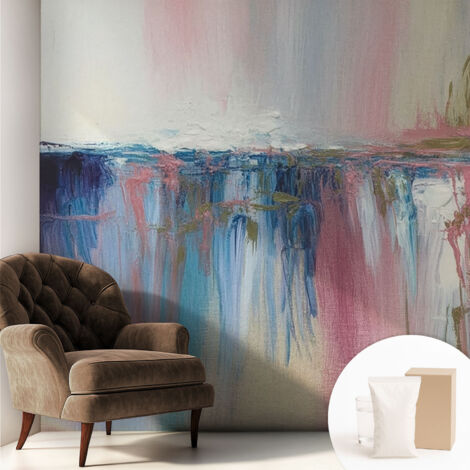 Papier peint intissé mural avec imprimé pour décoration pour salon pour chambre à coucher pour entrée Abstraction colorée 250x250 cm