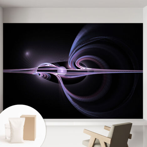 Papier peint intissé mural avec imprimé pour décoration pour salon pour chambre à coucher pour entrée Abstraction cosmique 152x104 cm