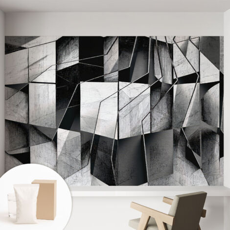 Papier peint intissé mural avec imprimé pour décoration pour salon pour chambre à coucher pour entrée Abstraction géométrique 152x104 cm