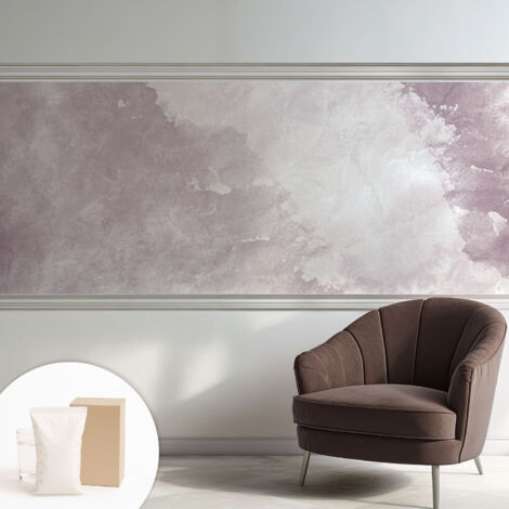 Papier peint intissé mural avec imprimé pour décoration pour salon pour chambre à coucher pour entrée Abstraction violette 250x104 cm