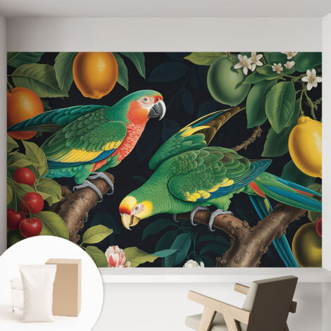 Papier peint intissé mural avec imprimé pour décoration pour salon pour chambre à coucher pour entrée Aventure tropicale 152x104 cm