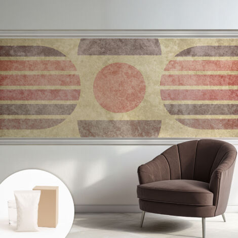 Papier peint intissé mural avec imprimé pour décoration pour salon pour chambre à coucher pour entrée Formes géométriques 250x104 cm