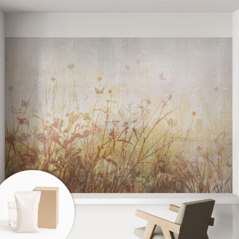 Papier peint intissé mural avec imprimé pour décoration pour salon pour chambre à coucher pour entrée Harmonie des prairies 152x104 cm