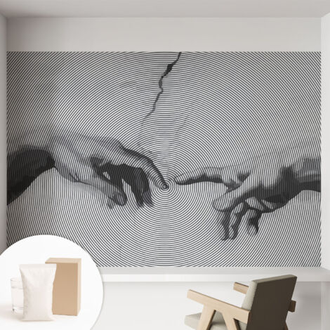 Papier peint intissé mural avec imprimé pour décoration pour salon pour chambre à coucher pour entrée Mains hypnotiques 152x104 cm