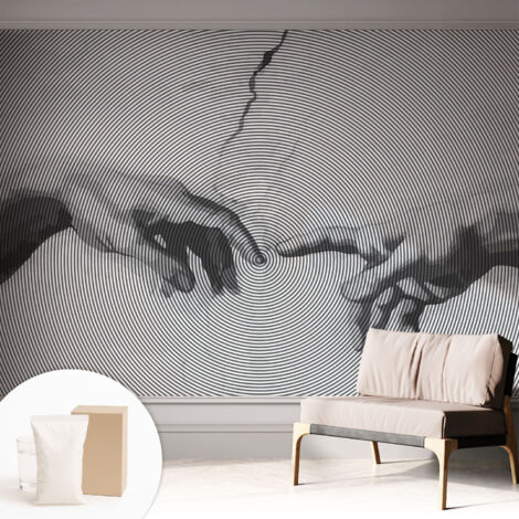 Papier peint intissé mural avec imprimé pour décoration pour salon pour chambre à coucher pour entrée Mains hypnotiques 312x219 cm
