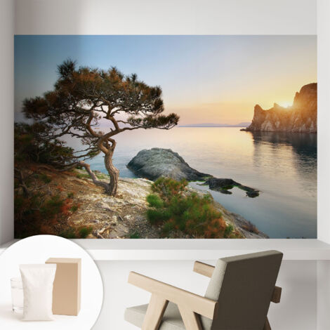 Papier peint intissé mural avec imprimé pour décoration pour salon pour chambre à coucher pour entrée Nature paisible 104x70 cm