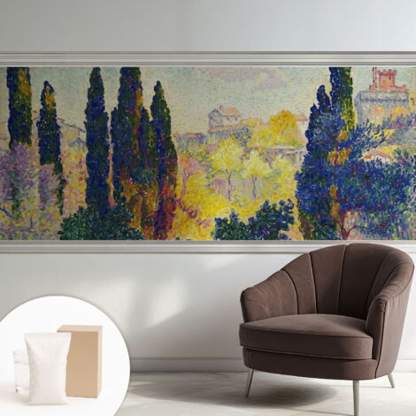 Papier peint intissé mural avec imprimé pour décoration pour salon pour chambre à coucher pour entrée Paysages impressionnistes 250x104 cm