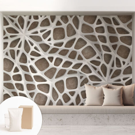 Papier peint intissé mural avec imprimé pour décoration pour salon pour chambre à coucher pour entrée Réseau en dentelle 208x146 cm