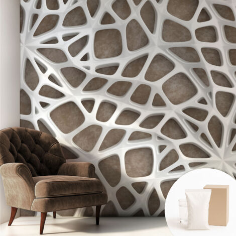 Papier peint intissé mural avec imprimé pour décoration pour salon pour chambre à coucher pour entrée Réseau en dentelle 250x250 cm