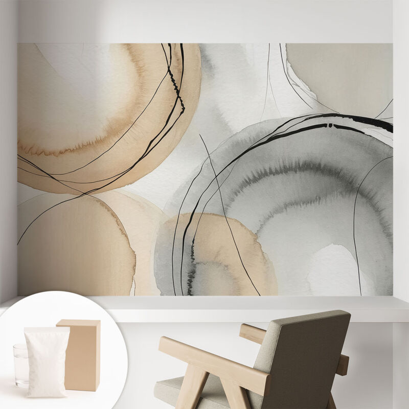 Tulup Tapete Vliestapete Mit Kleber Wandtapete Modern - Tapete Mit Motiv - Tapete Schlafzimmer Geometrische Harmonie 104x70 Cm