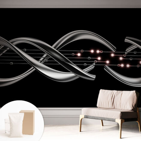 Papier peint intissé mural classique avec imprimé motifs décoratifs design élégant non‑tissé Motif tressé 312x219 cm
