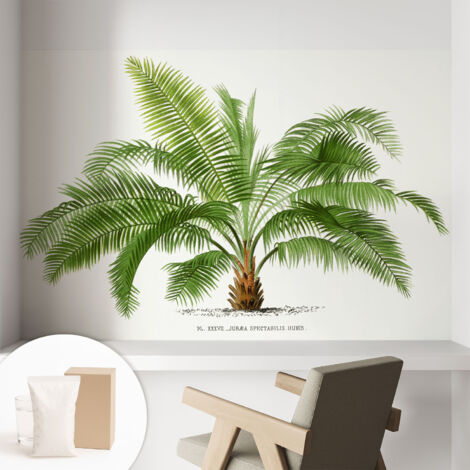 Papier peint intissé mural classique avec imprimé motifs décoratifs design élégant non‑tissé Palmier scintillant 104x70 cm