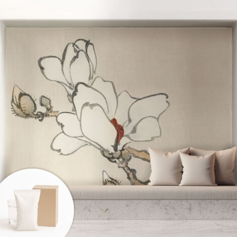 Papier peint intissé mural installation rapide du papier peint durable et résistante - Colle incluse gratuite Magnolias délicats 208x146 cm