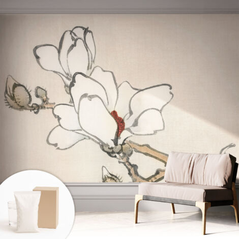 Papier peint intissé mural installation rapide du papier peint durable et résistante - Colle incluse gratuite Magnolias délicats 312x219 cm