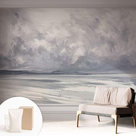 Papier peint intissé mural installation rapide du papier peint durable et résistante - Colle incluse gratuite Orage à l'horizon 312x219 cm