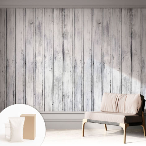 Papier peint intissé mural installation rapide du papier peint durable et résistante - Colle incluse gratuite Planches de bois 312x219 cm