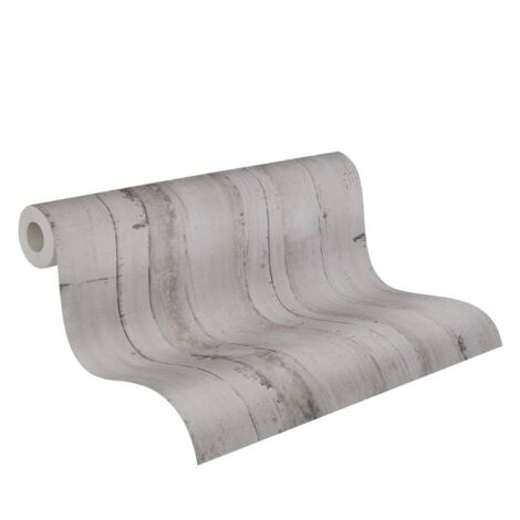 Papier peint intissé nature gris Tapisserie effet bois vintage style naturaliste Papier peint effet vieilli idéal pour salon