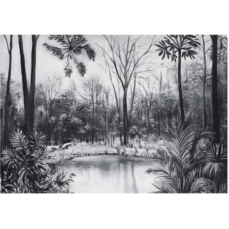 Papier peint intissé noir et blanc, décoration murale pour salon – 200 x 140 cm Wallarena