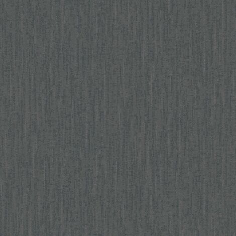 Papier peint intissé noir Tapisserie moderne effet textile Papier peint texturé effet brillant satin idéal pour chambre